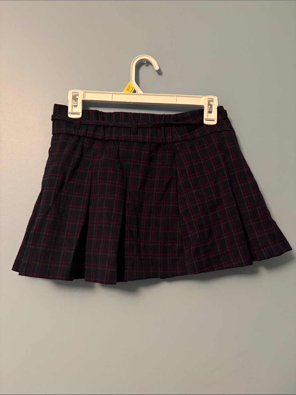 Hollister Navy and Red Plaid Pleated Skirt